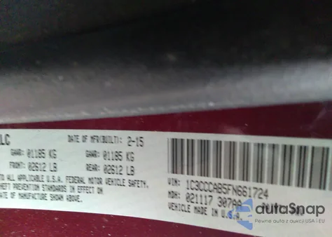 2015 Chrysler 200 Limited from USA, damaged, VIN 1C3CCCAB5FN661724